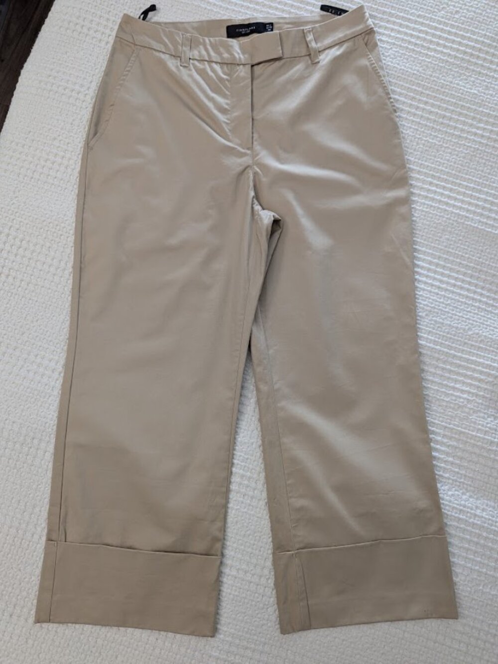 Culotte Pants Wide Leg Cotton Cropped Beige Casual Office Resortwear - Picture 7 of 14